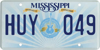 MS license plate HUY049