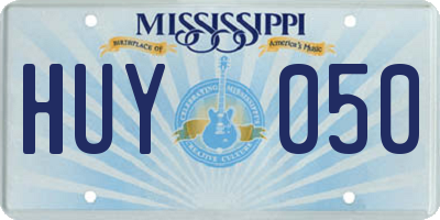 MS license plate HUY050