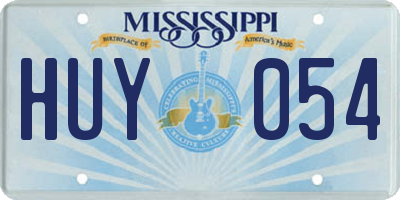 MS license plate HUY054