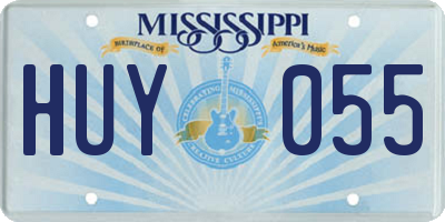 MS license plate HUY055