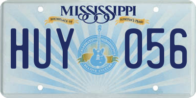 MS license plate HUY056