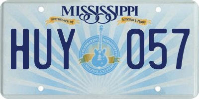 MS license plate HUY057