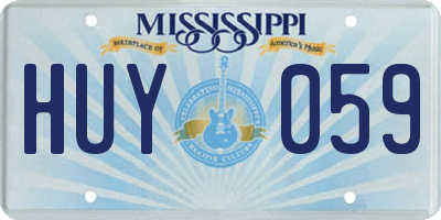 MS license plate HUY059