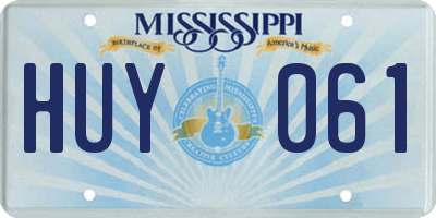 MS license plate HUY061