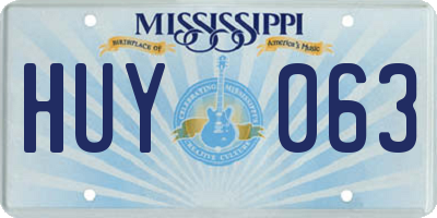 MS license plate HUY063