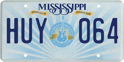 MS license plate HUY064