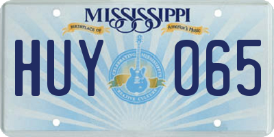 MS license plate HUY065
