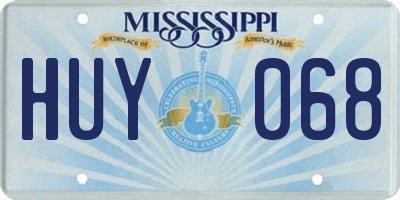 MS license plate HUY068