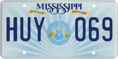 MS license plate HUY069