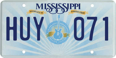 MS license plate HUY071