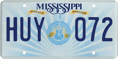 MS license plate HUY072