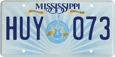 MS license plate HUY073