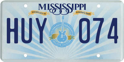 MS license plate HUY074