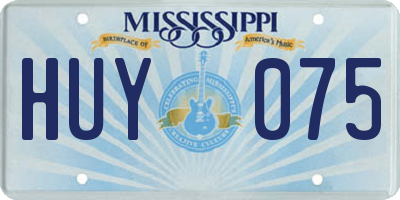 MS license plate HUY075