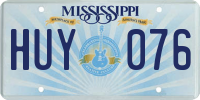 MS license plate HUY076