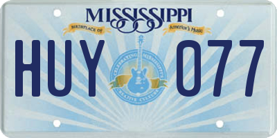 MS license plate HUY077