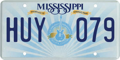 MS license plate HUY079