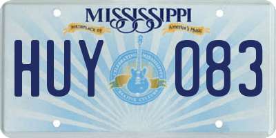 MS license plate HUY083