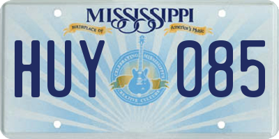 MS license plate HUY085
