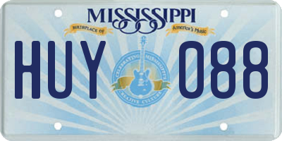 MS license plate HUY088