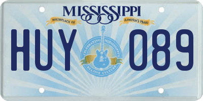 MS license plate HUY089