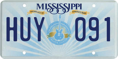 MS license plate HUY091
