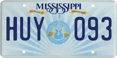 MS license plate HUY093