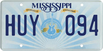 MS license plate HUY094
