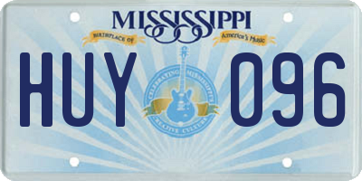 MS license plate HUY096