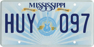 MS license plate HUY097