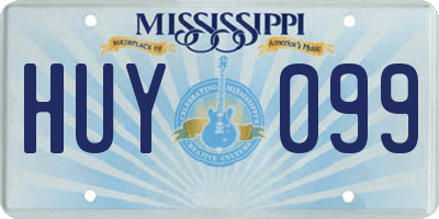 MS license plate HUY099