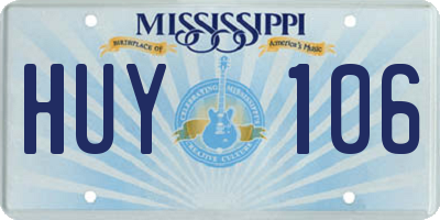 MS license plate HUY106