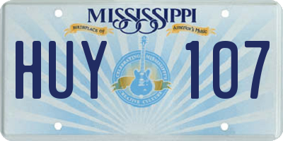 MS license plate HUY107