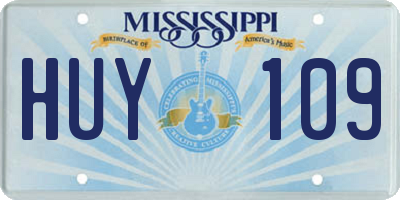 MS license plate HUY109