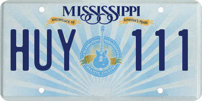 MS license plate HUY111