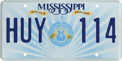MS license plate HUY114