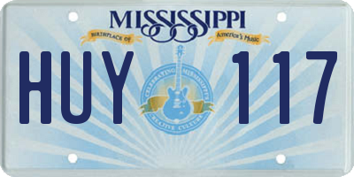 MS license plate HUY117