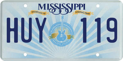 MS license plate HUY119