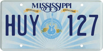 MS license plate HUY127