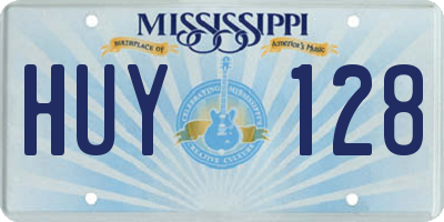 MS license plate HUY128