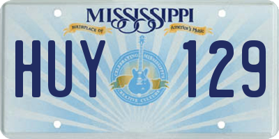 MS license plate HUY129