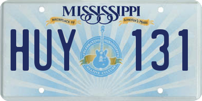 MS license plate HUY131