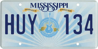MS license plate HUY134