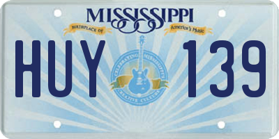 MS license plate HUY139