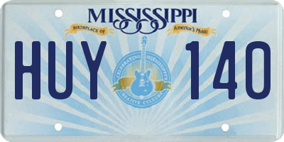 MS license plate HUY140