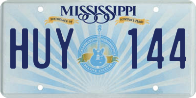 MS license plate HUY144