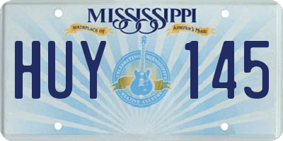 MS license plate HUY145