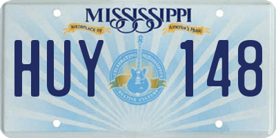 MS license plate HUY148