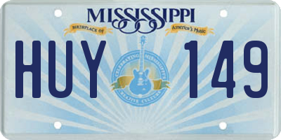 MS license plate HUY149