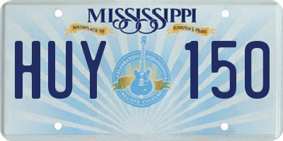 MS license plate HUY150